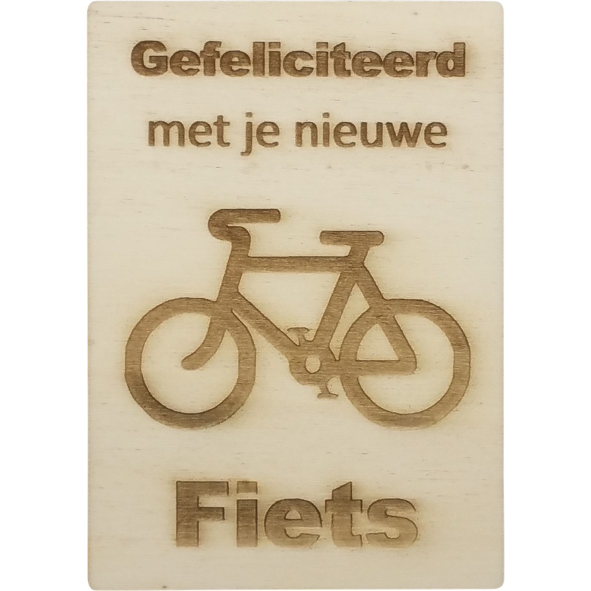 uitdrukken zuigen periode MemoryGift: Houten Kaart A6: Gefeliciteerd met je nieuwe fiets (Fiets) -  CutterTeam.nl